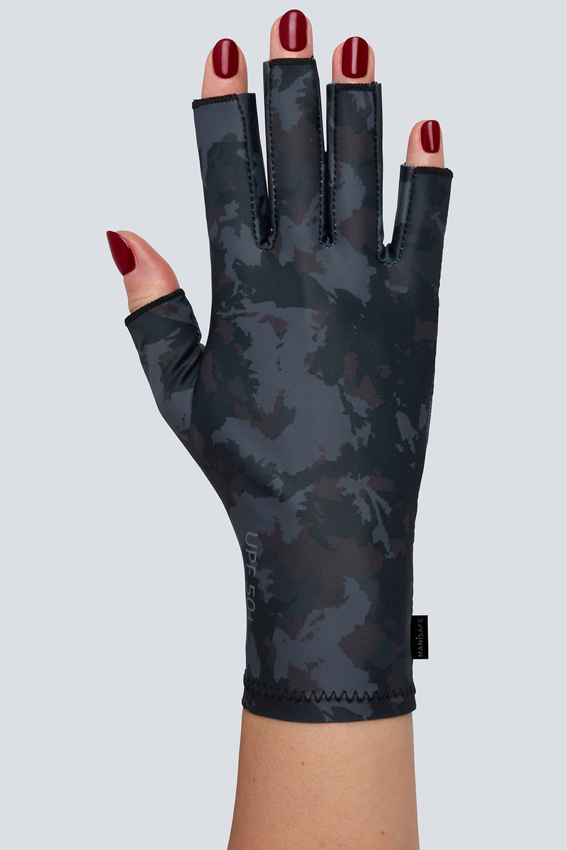 Women's UV Protection Gloves for Gel Nail Lamp, Full Cover UPF 50+ Skin  Care Fingerless Gloves, Gray